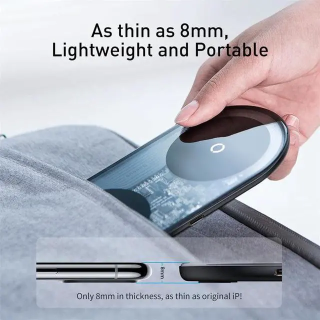 Alt view image 5 of 5 - 15W Dual Wireless Charger for iPhone 11 Pro Max X XS Max XR Visible Wireless Charging Pad for  Galaxy S20 Note 10