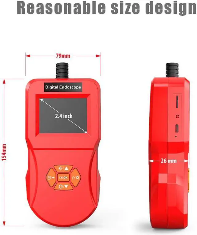 Alt view image 5 of 5 - 1 Pc Digital Endoscope IP67 Handheld IPS Screen Digital Endoscope Industrial Endoscope Inspection Camera for Auto Car