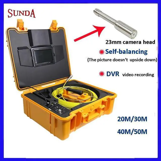 Main image of 9inch Pipe Sewer drain underground plumbing Inspection Camera auto self balancing 23mm camera head DVR self level