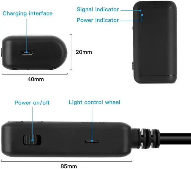 Alt view image 5 of 5 - WIFI Endoscope Camera IP67 Waterproof Hard Cable Inspection Cameras 5.5mm 6 LED Endoscope Borescope for IOS Android F220