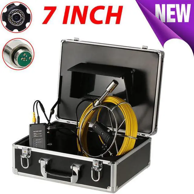 Main image of 20M Pipe Inspection Camera 7 Inch 23mm Lens Drain Sewer Pipe Industrial Endoscope System 12Pcs White LED Lights IP68 Waterproof