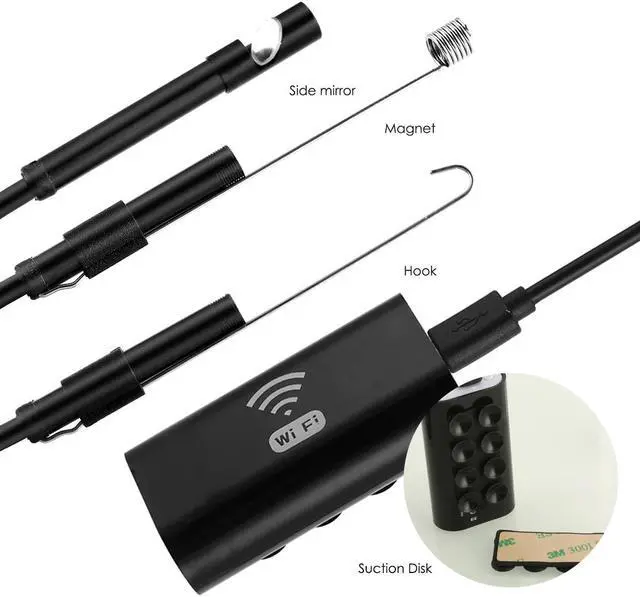 Alt view image 3 of 5 - 8mm HD wifi endocope camera Android mobile phone Waterproof Borescope Inspection Camera 6 Led Lights with sucker