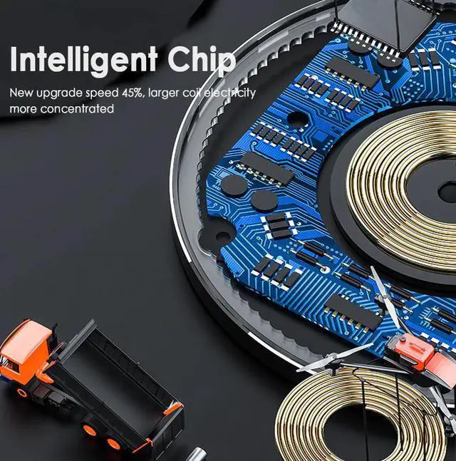 Alt view image 2 of 5 - Qi 10W Wireless Fast Charger Pad Induction Wirless Charger For IPhone 11 Pro X  Mi    Max XR X 8 Plus