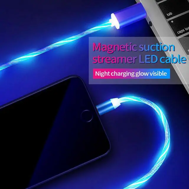 Alt view image 3 of 5 - Flowing Magnetic Charger Cable Light Up Shining Cord for  Galaxy S20 Note 20  Mi 10  Mate 40 30 Pro Phone