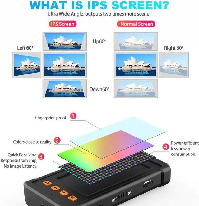 Alt view image 3 of 5 - 8MM Dual-Lens Industrial Endoscope Inspection Camera with 4.3 1080P Display Screen, Borescope Waterproof Snake Camera