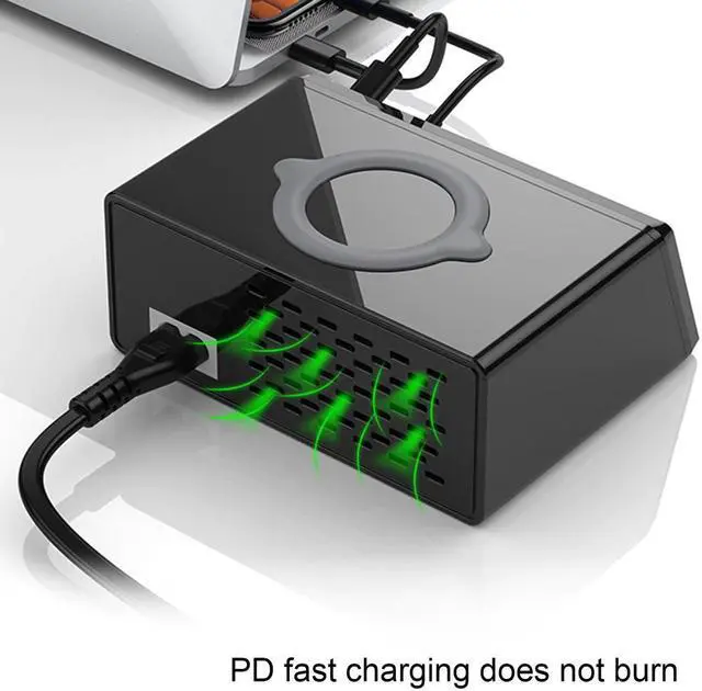 Alt view image 2 of 5 - 8Port Multi Fast Usb Charger Quick Charge 3.0 Phone Charging Station Led Display Usb Smart Wireless Digital Display Charger X9