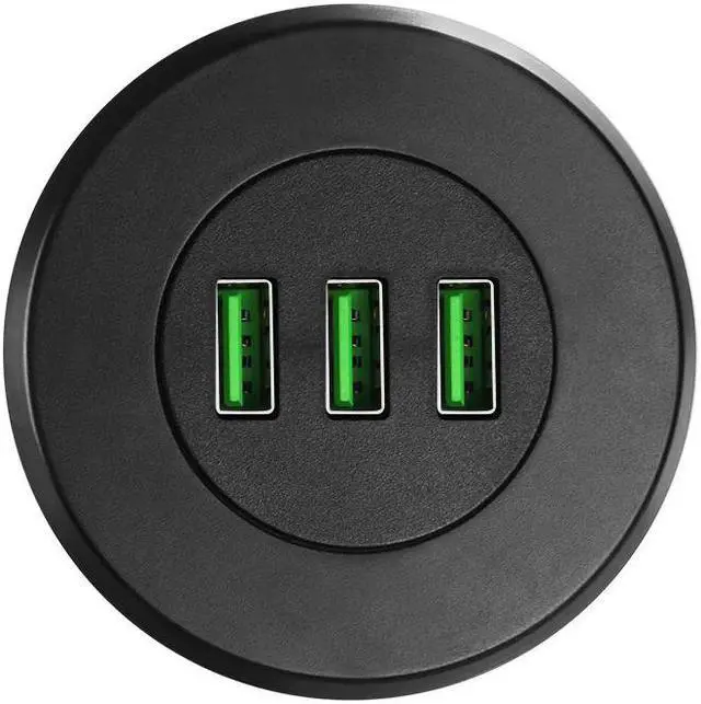 Alt view image 3 of 5 - 3 Port Charger USB 5V 3.1A Desktop Hole Grommet Charger Smart Charging Station With EU Plug for  for iPhone