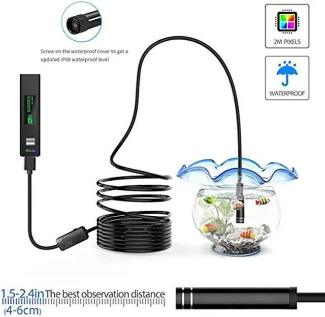 Alt view image 3 of 5 - 1200P Wifi USB Borescope IP68 Waterproof Inspection Camera with Semi-rigid Flexible Cable for Smartphone Wireless Endoscope