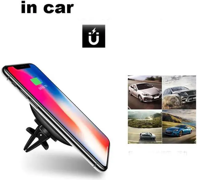 Alt view image 3 of 5 - 360 Degree Rotation Car Wireless Charger For iPhone XsMax/Xs/Xr/8plus Qi Magnetic Wireless Car Charger For  S10/S9/S8