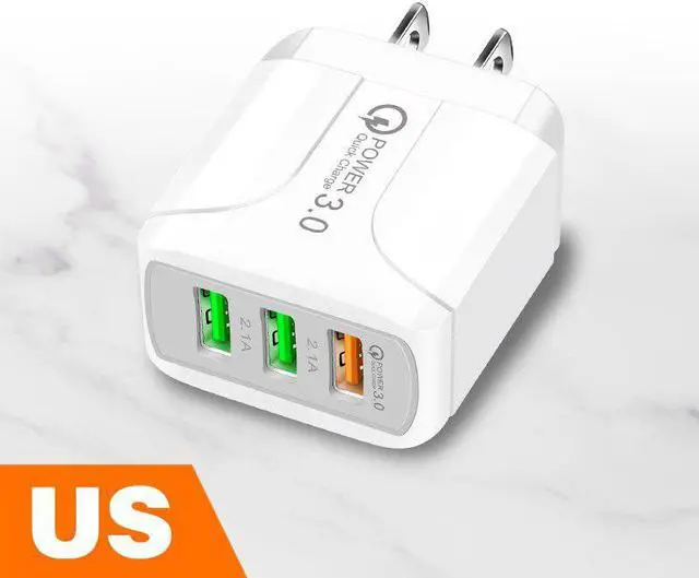 Alt view image 4 of 5 - 3USB QC 3.0 Charger USB US EU UK Wall Fast Charging Adapter 3 Ports Charge Adapter For Universal Mobile Phone Tablet Dropship