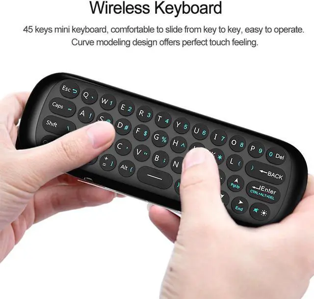 Alt view image 5 of 5 - W1 2.4G Air Mouse Wireless Keyboard Remote Control Infrared Remote Learning 6-Axis Motion Sense Receiver for TV TV BOX PC