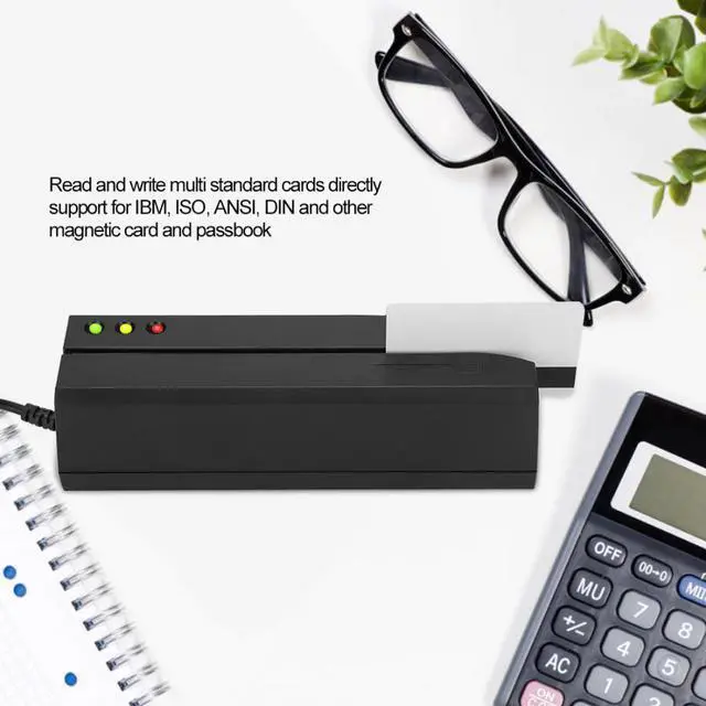 Alt view image 3 of 5 - Magnetic Strip Card Reader USB LED Indicator Magstripe Writer 3 Tracks Memory Card Reader lector de tarjeta