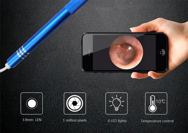 Alt view image 5 of 5 - 3.9mm 720P  WIFI Ear Pick Endoscope HD Earscope Cleaner 3in1 USB Otoscope with Ear Wax Remover For android Inspection Camera