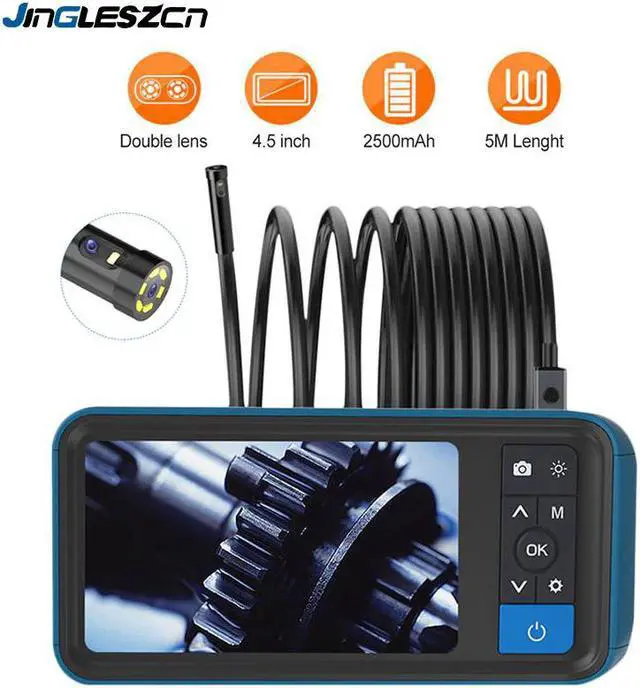 Main image of Pipe Sewer Inspection Camera 8MM Dual Lens 1080P Industrial Endoscope 4.5 Screen Waterproof Borescope Snake Camera with 6 LED