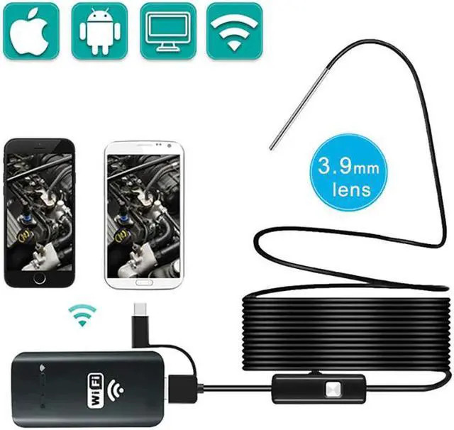 Main image of Endoscope Camera 3.9MM Wifi IP67 Waterproof Mini Snake Camera With 2000amh for Android and iOS, iPhone Tablet