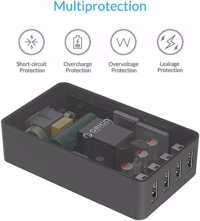 Alt view image 3 of 5 - 4 Port USB Charger Adapter 5V 2.4A  15W Quick Charging for iPhone