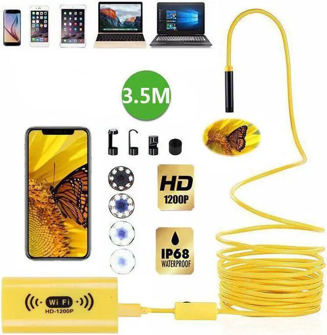 Main image of Endoscope Camera Mini Waterproof Semi-Rigid Cable Inspection Camera 3.5M USB Endoscope Borescope IOS Endoscope for Iphone