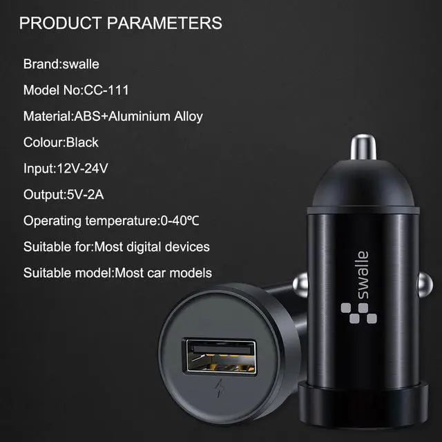 Alt view image 4 of 5 - Mini 2A USB Car Charger For Mobile Phone Tablet GPS Fast Charger Car-Charger USB Car Phone Charger Adapter in Car