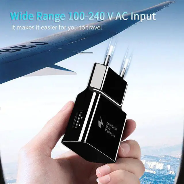 Alt view image 2 of 5 - EU US Wall Adaptive Charger For  Fast QC 3.0 Charge Power Adapter Micro USB C Cable For Galaxy S20 S10 S9 S8 S7