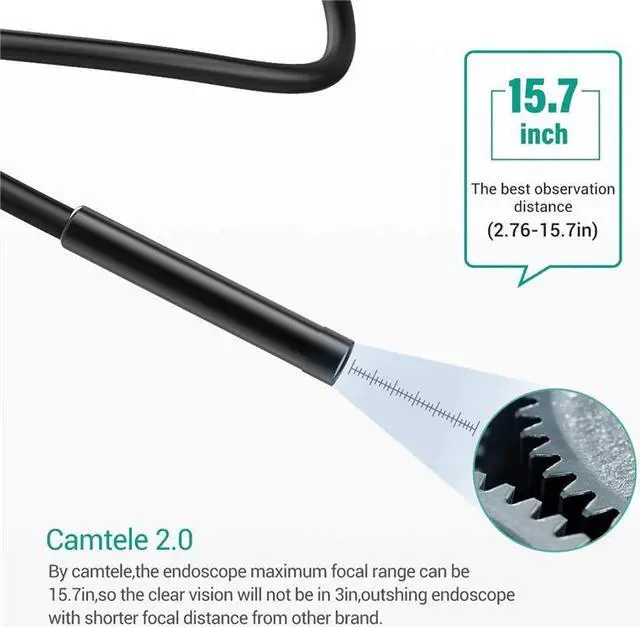 Alt view image 3 of 5 - WF050L 8.5mm Wireless Endoscope Inspection Camera IP67 Waterproof WiFi Borescope 1200P HD Snake Camera for Android