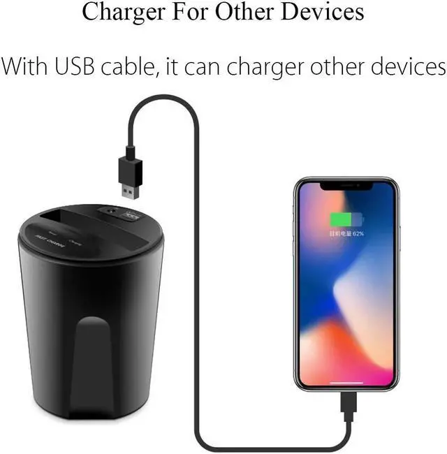 Alt view image 3 of 5 - 10W Qi Wireless Charger Holder Cup Fast Charging Car Charging Charger Cup Mobile Phone Stand For  Note5 for iPhone X 8