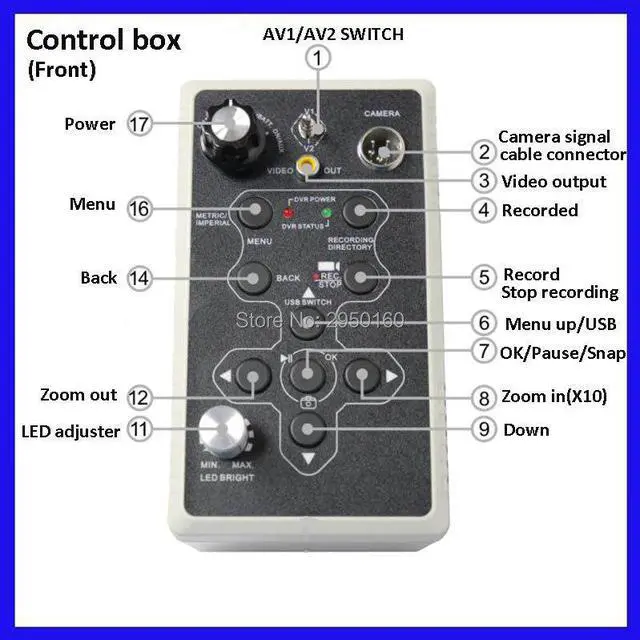Alt view image 3 of 5 - 23mm camera long spring 20/30/40/50 Sewer Pipe Inspection Camera System 7"monitor zoom 10levels 8G gift DVR max 256G