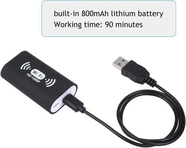 Alt view image 5 of 5 - 8mm  WIFI Endoscope Camera HD 1200P Mini Waterproof Hard Cable Inspection Camera USB Endoscope 8LED Borescope for Android IOS