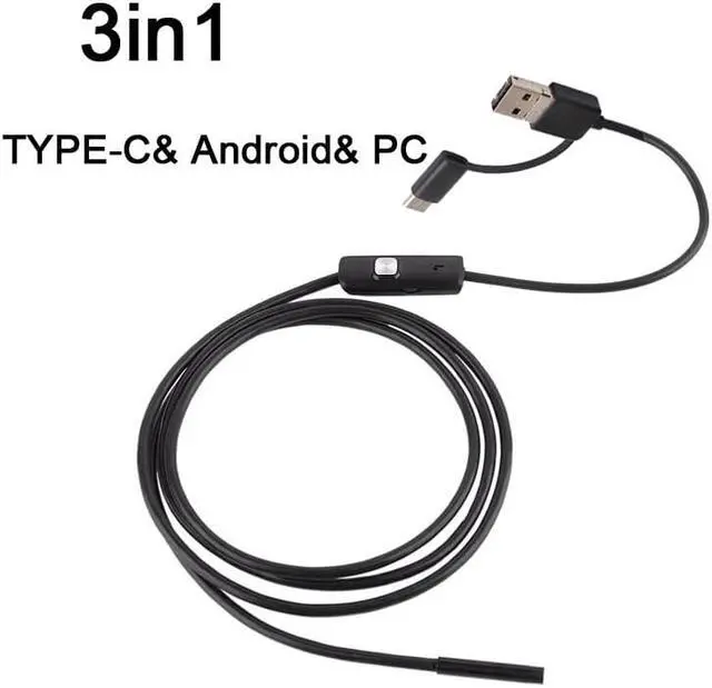 Alt view image 3 of 5 - USB Mini Endoscope Camera 3in17mm 2m 1m 1.5m IP67 Waterproof 6LED Borescope Inspection Camera for Android Smartphone PC
