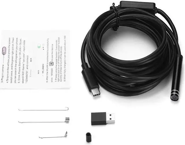 Alt view image 4 of 5 - 8mm Lens Android HD Endoscop Camera Type C USB Endoscopio Inspection Hard Tube Camera PC Android for Huawei Phones Borescope