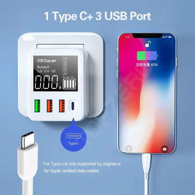 Alt view image 3 of 5 - 30/40W Quick Charge QC3.0 USB Charger Wall Travel Mobile Phone Adapter Fast Charger USB Charger For iPhone Xiaomi Huawei Samsung