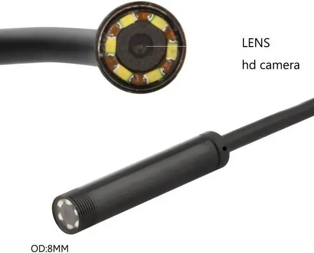 Alt view image 2 of 5 - 1M 2M 5M 10M USB Android Endoscope Camera 8mm Flexible Snake Inspection Camera HD 720P for Android Smartphone PC