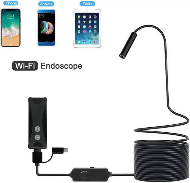 Main image of 1/2/3/5M WIFI Endoscope Camera Mini Waterproof Soft Cable Inspection Camera 8mm USB Endoscope Borescope Endoscope For iphones