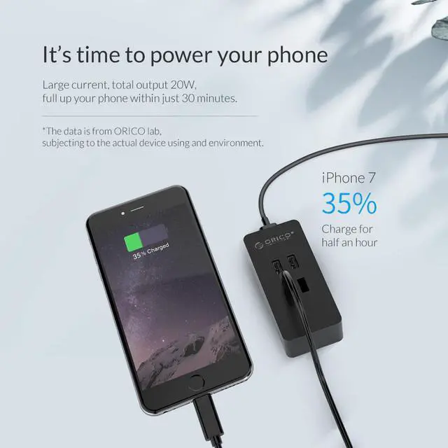 Alt view image 3 of 5 - 4 Port 20W Max USB Charger Mini Desktop Charging Dock Station 5V2.4A Desktop Charger for Mobile Phone Tablet