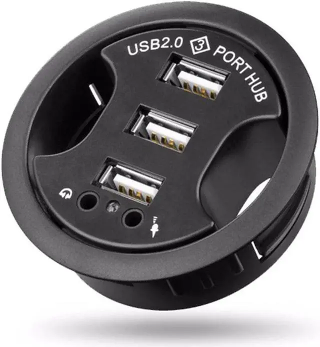 Main image of In Desk 3-Port USB 2.0 HUB Adapter and External StereoSound Adapter Combo Plug and play supports hotswapping/plugging. 66#