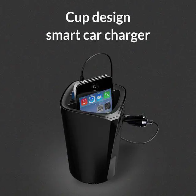 Alt view image 2 of 5 - Car Charger 3 USB DC/5V 7.2A Cup Power Socket Adapter Cigarette Lighter Splitter with Card Holder Slot