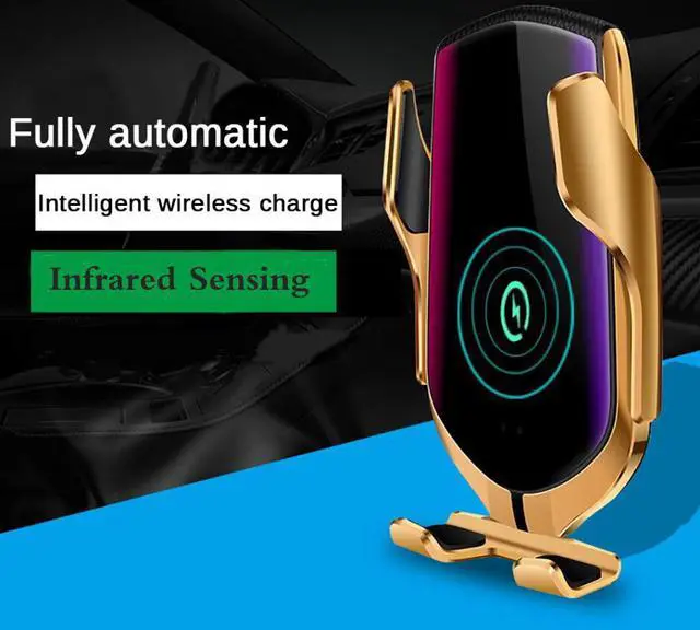 Alt view image 2 of 5 - Automatic Clamping 10W Car Wireless Charger For iPhone Xs  LG Infrared Induction Qi Wireless Charger Car Phone Holder
