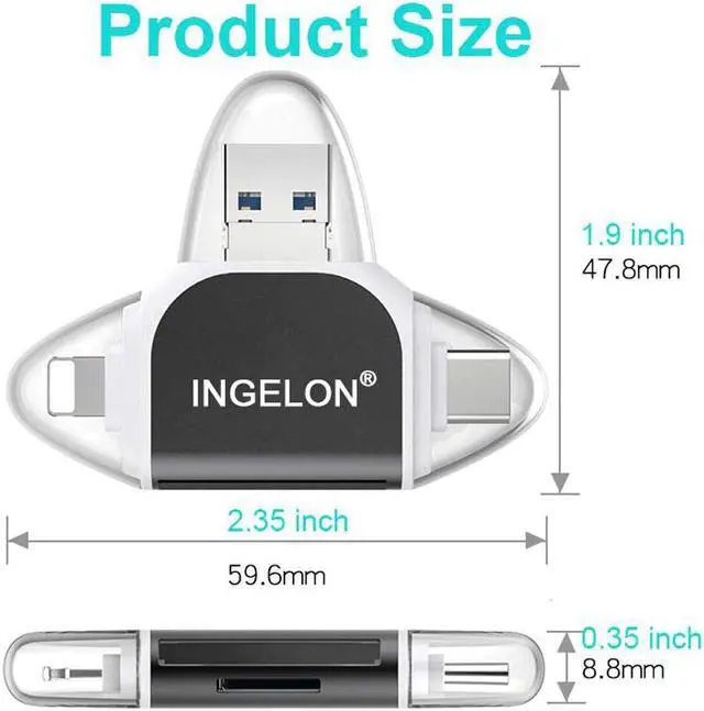 Alt view image 2 of 5 - Card Reader Metal USB Adapter 3 in 1 USB C OTG Wholesale Dropshipping New Arrival Writer type c Micro Reader for iphone