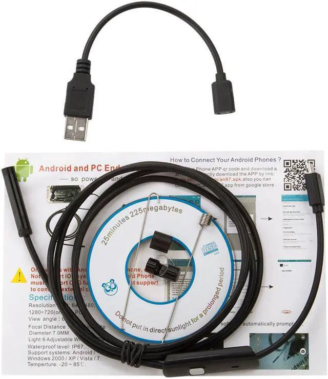Alt view image 2 of 5 - HuaWei Android Endoscope Camera Soft Wire 5.5mm Lens USB Android Endoscope Led Light Waterproof Pipe Inspection Camera