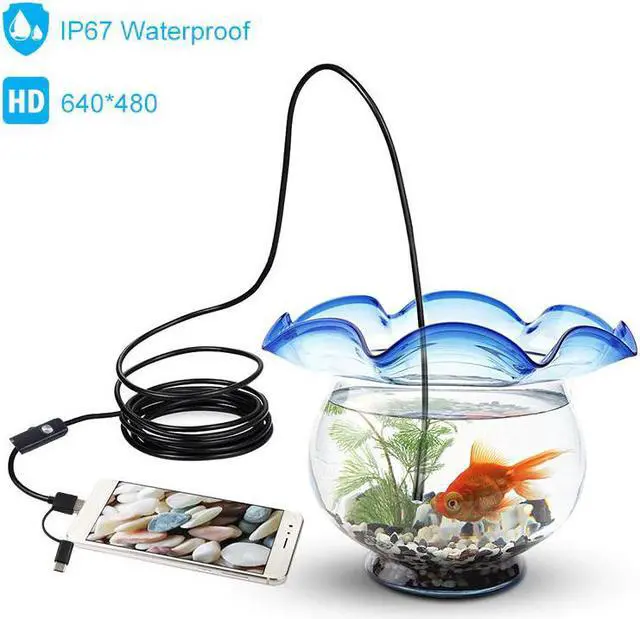 Alt view image 3 of 5 - 3 in 1 7mm Android Endoscope Camera IP67 Waterproof Inspection Borescope Camera with 6 led lights for Android Samsung PC Type-C