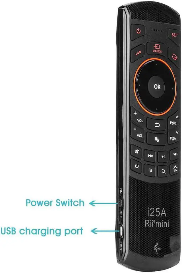 Alt view image 4 of 5 - i25A 2.4G Mini Wireless Keyboard Air Mouse Remote Control with Earphone Jack For Smart TV Android TV Box Fire TV