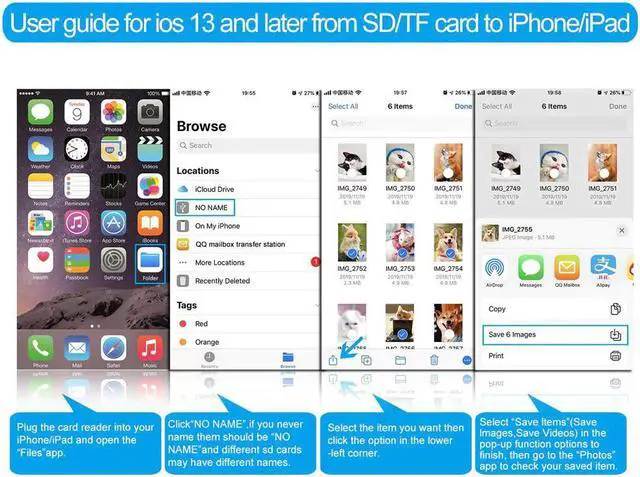 Alt view image 4 of 5 - 4 In 1 SD TF Card Camera Reader USB 2.0 OTG Adapter Cable Lightning To Micro SD Camera Trail Game Reader For IPhone IPad
