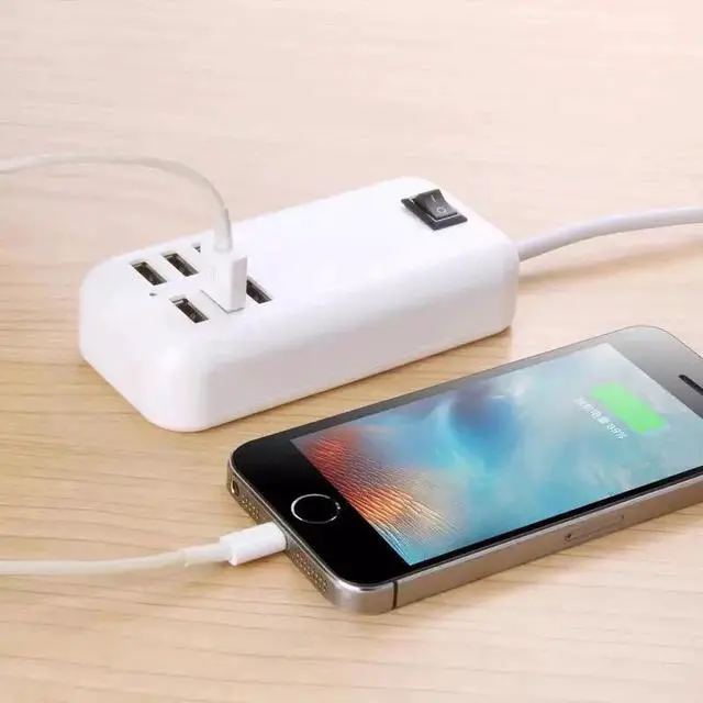 Alt view image 3 of 5 - 6 Ports USB Phone Charging Station 20W USB Charger Power Adapter Fast Charging Socket 1.5M Cable EU US Plug for phone Tablet