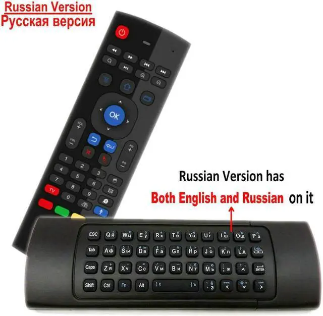 Alt view image 4 of 5 - TK3 2.4G Wireless Fly Air Mouse Keyboard  English 44 IR Learning Voice for Android Smart TV Box PK MX3 G30 Remote control