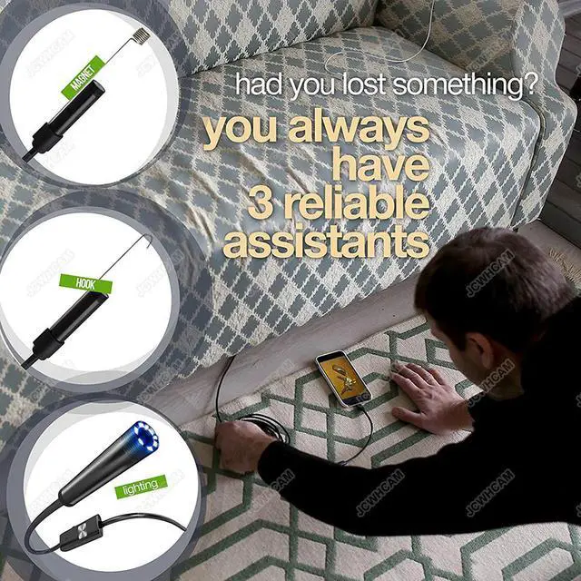 Alt view image 3 of 7 - 5M Cable Mini Handheld Endoscope USB Flexible Inspection Camera Adjustable Built-in 6 LED Lights Endoscope Camera Borescope