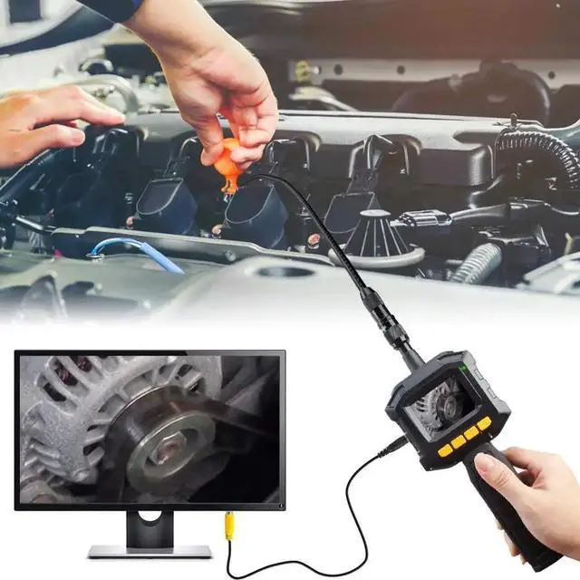 Alt view image 2 of 5 - Digital Endoscope Waterproof Borescope Inspection Camera LED Light Portable Videoscope Car Engines Ventilation System