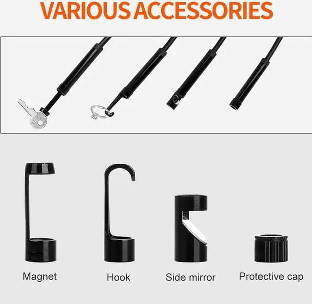 Alt view image 3 of 5 - 5.5MM Wireless Endoscope HD Snake Inspection Camera with 6 LED Zoom Waterproof WiFi Endoscope for Android &iOS Smartphone Tablet