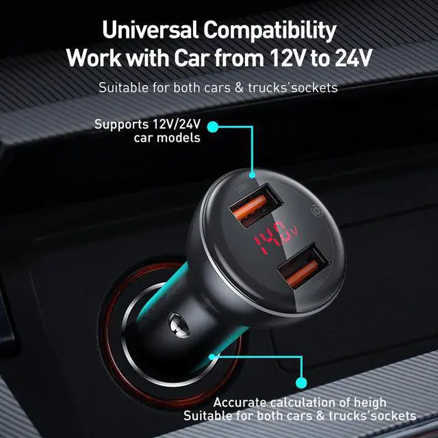 Alt view image 5 of 5 - 45W USB Car Charger Quick Charge 4.0 for Huawei SCP Fast Charger for Xiaomi 9 QC 4.0 3.0 PD 3.0 Fast Car Charging Charger