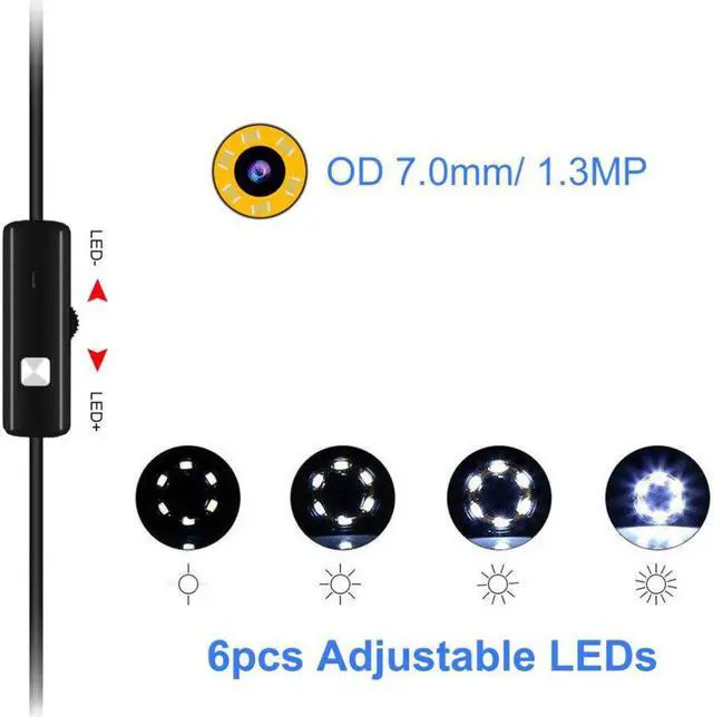 Alt view image 3 of 5 - 1m For Android WIFI Endoscope Waterproof Borescope Inspection Camera 8 LED a long effective focal length