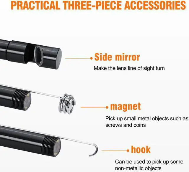 Alt view image 5 of 5 - 3 in 1 7mm Android Endoscope Camera IP67 Waterproof Inspection Borescope Camera with 6 led lights for Android Samsung PC Type-C