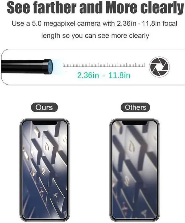 Alt view image 3 of 5 - Borescope HD 1944p Snake Camera with LED Light 5mp Endoscope Camera Wireless Waterproof Inspection Camera for Smartphone